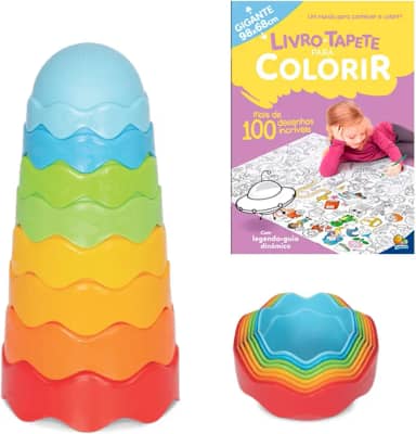 Brinquedo para Bebês 6 meses Torre de Empilhar Didático