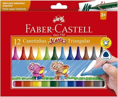 Canetinha Hidrográfica, Faber-Castell, Jumbo, 15.0212J, 12 Cores