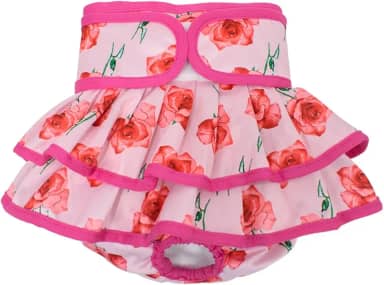 Fraldas laváveis para cães fêmeas – reutilizáveis, altamente absorventes, à prova de vazamento, fraldas para cachorros fêmeas - rosa - rosa claro-M
