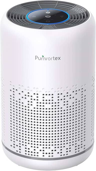 Purificador de ar HEPA para quarto – filtra odores de pelos de pelos – Portátil com esponja de fragrância – Modo de suspensão e controle de velocidade – AC300 (branco)