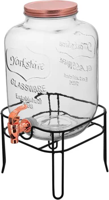 REFRESQUEIRA COM SUPORTE HOME&CO VIDRO 5L 38x19x19cm TRANSPARENTE