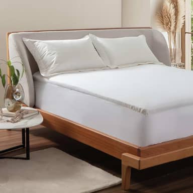 Pillow Top Espuma Soft, Toque Macio, Altura 5cm, Micropercal 200 Fios, 100% Poli�ster, El�sticos Laterais, Antial�rgico, Conforto Duradouro, Al�vio de Press�o, Altihaus (Solteiro)