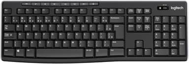 Teclado sem fio Logitech K270 com 8 Teclas Multimídia, Conexão USB, Pilhas Inclusas e Layout ABNT2 - Compatível com PC e Notebook.