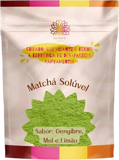 Chá verde Matcha em pó solúvel (Gengibre, Mel e Limão) Premium Ca.Nuts (500g)