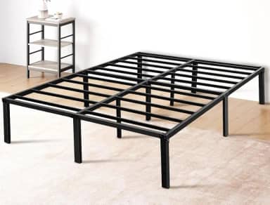 Hivento Estrutura de Cama Casal de Metal, Suporta até 400 kg, Estrutura Estável e Silenciosa, 34 cm de Altura Sob a Cama, 188×138×34 cm, Fácil de Montar, Móvel de Quarto que Economiza Espaço
