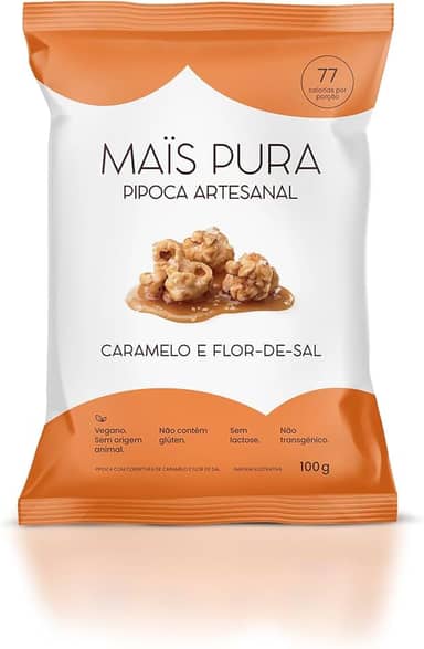 Mais Pura Pipoca Artesanal Maïs sabor Caramelo e Flor de Sal 100g