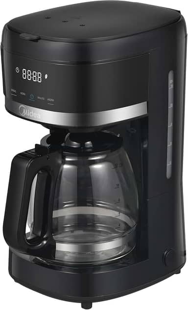 Cafeteira Elétrica Midea 1,5L com Delay Brew, Desligamento Automático e Aroma Boost – Design em Aço Inoxidável, Aquecimento Rápido de 1000W, 110V, CMD15P1