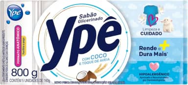 Ypê Sabão em Barra Coco e Aveia 900g - 5 unidades de 180g