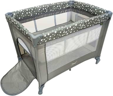 Berço Portátil Infantil Cercado Desmontável Lune Maxi Baby (Cinza)