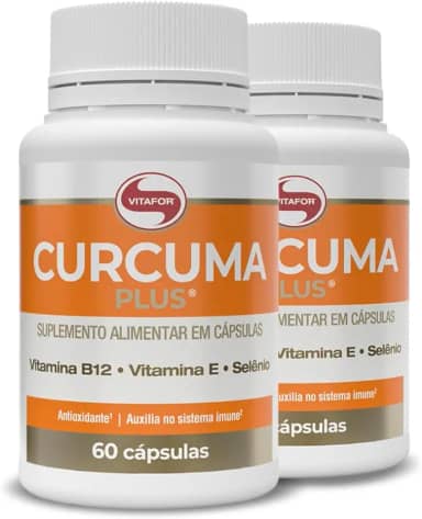 Kit 2 Cúrcuma Plus Vitafor 500mg 60 cápsulas
