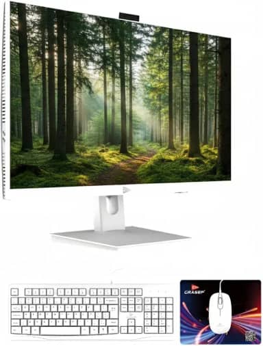 Computador All in One Grasep 23.8" Full HD Intel Core i7-6500U, 16GB RAM, SSD M.2 256GB, Wi-Fi Dual Band, Windows 11 Pro com Teclado e Mouse, Branco