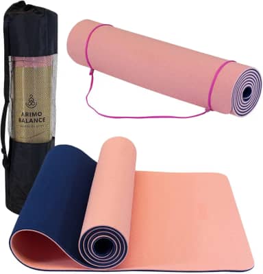ARIMO Tapete Yoga Mat Plus Antiderrapante TPE Ecológico Biodegradável Todos Os Tipos de Yoga/Pilates 183 x 66 cm x 6 mm