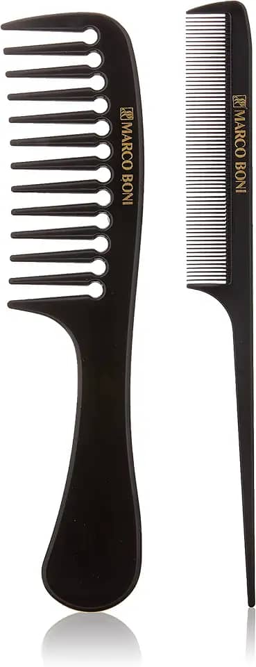 Marco Boni Conjunto Com 2 Pentes Gioconda Dentes Espaçados Dentes Finos 2238 Preto
