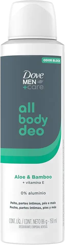 Dove Men+Care All Body, Desodorante Corporal Aerossol, Para o Corpo Todo, Aloe & Bamboo 150ml