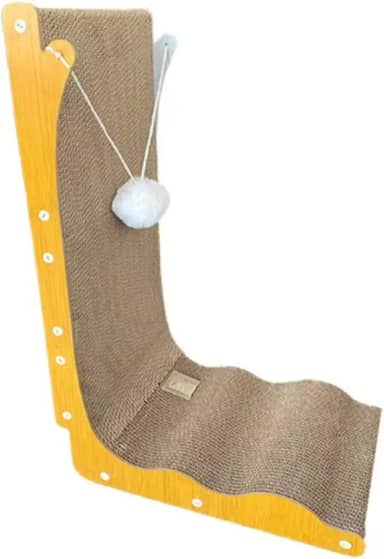 Arranhador de gato com bola de pelúcia pendurada, poste de madeira para arranhar gatos de 68 cm