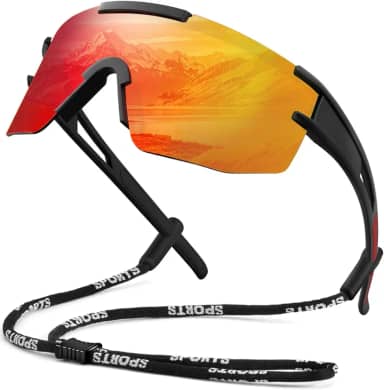 Óculos de sol esportivos polarizados para homens e mulheres, óculos de sol masculinos polarizados com cordas para ciclismo, corrida