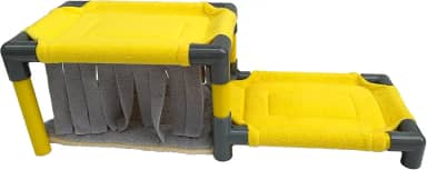 Beliche de porquinhos-da-índia, cama de rede com esconderijo de lã na floresta e tapete de pelúcia para animais pequenos - coelhos, chinchilas, furões (grande)