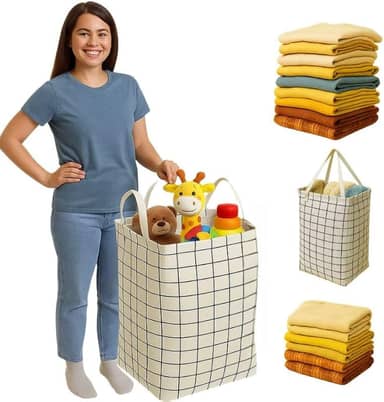 Cesto De Roupas Suja Dobrável Organizador 72 Litros 72l Lavanderia C/Alça Cesto De Roupa Banheiro Quarto Dormitorio Brinquedos Multiuso Material Tecido Cor Cinza Tamanho Grande