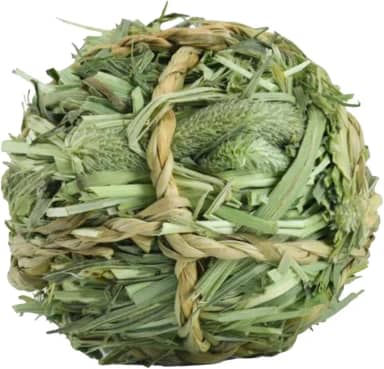 Baoblaze Brinquedo de mastigar de coelho Timothy Grass bola de feno para animais pequenos brinquedos molares para pendurar ratos, chinchilas, coelho