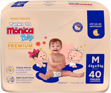 Turma da Mônica Baby Premium Econômica M 40 Unidades