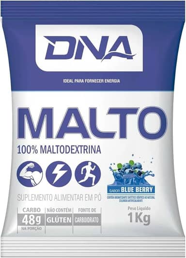 Malto Dextrina 1kg Sabor Blue Berry - Dna Suplementos