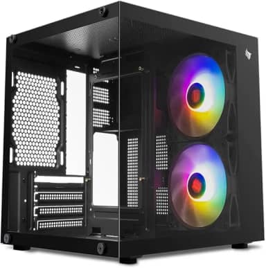 Gabinete Gamer Pichau Atom X | Mini-Tower | Lateral de Vidro | Com 2 Fans | Preto | PG-ATOMX-BK