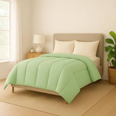 Edredom Dupla Face Matelado Grande Hipoalergênico Toque Macio (Verde-Água, Casal Queen)