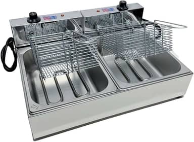 Fritadeira Elétrica Industrial 2 Cubas Inox 10 Litros(110)