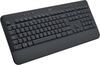 Teclado Sem Fio Logitech Signature K650 Com Apoio para as Mãos, Resistente a Derramamentos, Teclado Numérico, Conexão Bluetooth ou Receptor USB Logi Bolt - Grafite