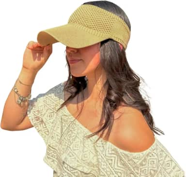 Viseira Feminina Aba Longa em Poliéster Acessório de Verão Leve, Moderno e Versátil para Praia, Piscina e Passeios ao Ar Livre