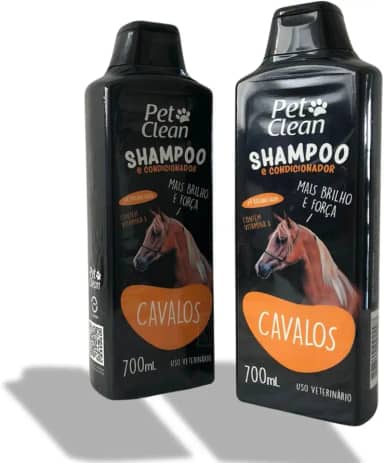 Pet Clean Shampoo e Condicionador para Cavalos, pH Neutro, 700ml, Com Vitamina A