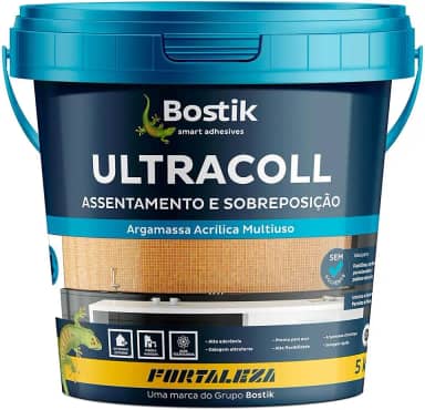 FORTALEZA Argamassa Acrílica Ultracoll – Alta Aderência para Revestimentos de Cerâmica e Porcelanato – Ideal para Paredes e Pisos – Uso Interno e Externo – 5kg