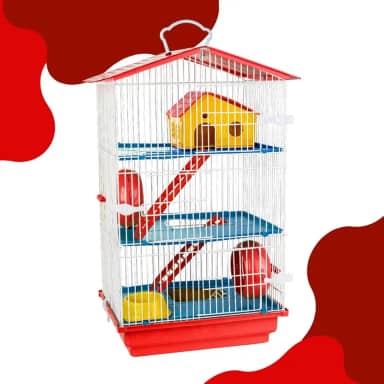Super Cage 3 Colours Floor Hamster Gerbil Inkmouse Mouse Twister, Gaiola para Hamster (Vermelha)