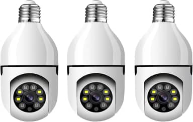 KIT 3 Câmeras de Segurança Câmera Lâmpada 2022 Câmera Espiã WiFi, 1080P Câmera de Base E27 com Visão Noturna Infravermelha intercomunicador bidirecional, Câmera Vigilância com Função de Rastreamento Automático - BELLA NET