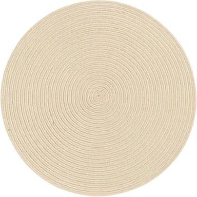 Kit 6 Jogos Americanos Redondos Decorativos | Cores Variadas | Elegância e Proteção para Mesa de Jantar (Bege, 4 peças)