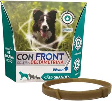 Coleira Antipulgas Deltametrina 25g Proteção Antiparasitária Cães Grandes