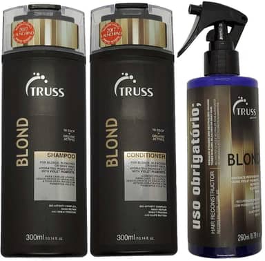 Kit Truss Blond Shampoo 300ml + Condicionador 300ml + Uso Obrigatório Blond 260ml