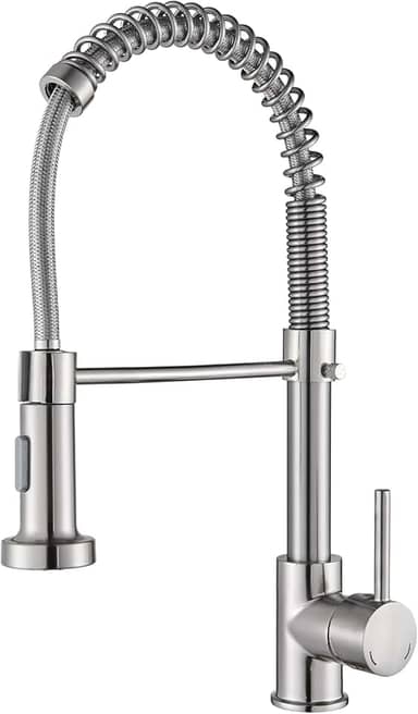 TINICO Torneira Cozinha Gourmet Monocomando Aço Inox Com Spray Extensor,Torneiras Misturadoras de água Quente e Fria,Dois Modos de Distribuição de água（Spray e Stream）,Escovado