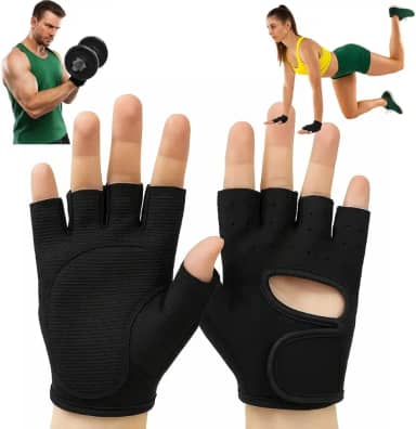 Luva de Academia Musculação Anti Calos Ajustável com Velcro Palma Reforçada e Aderência Extra Unissex Par