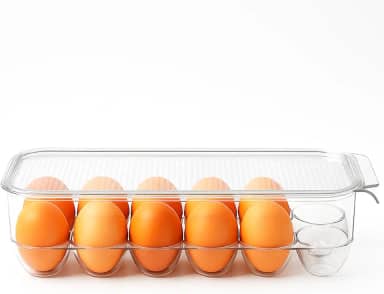 Porta Ovos Com Tampa Para Geladeira Organizador Empilhável (12 Ovos)