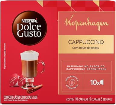 Cappuccino em Cápsula Kopenhagen Nescafé Dolce Gusto Caixa 135g 10 Unidades