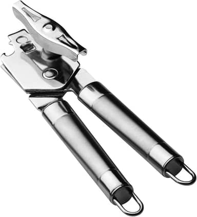 Abridor de Latas Manual Inox Multiuso 3 em 1 Premium – Abre Latas, Garrafas e Tampas com Alavanca Ergonômica, Resistente, Seguro e Ideal para Cozinha, Bar ou Camping