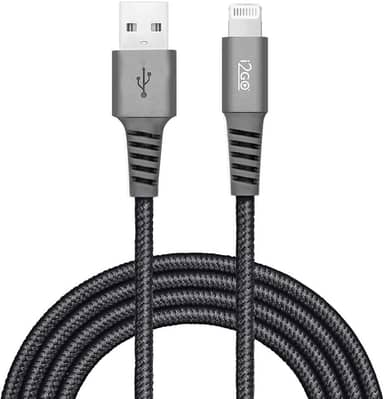Cabo Iphone/Cabo Lightning I2GO Certificado MFi 2m 2,4A Nylon Trançado Chumbo - I2GO PRO