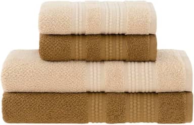 Jogo de Toalhas Buddemeyer Frape Dots Banho Bege/Caramelo 4 peças