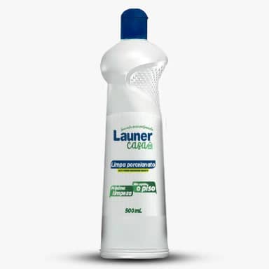 Limpa Porcelanato Profissional Concentrado Limpador de Alto Rendimento para Pisos, Mármore e Cerâmica Remove Sujeiras Difíceis sem Danificar Launer Casa 500ml