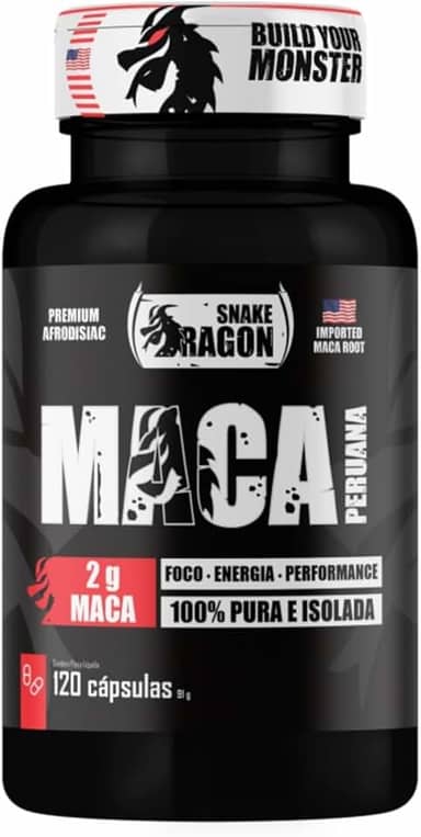 Maca Peruana Negra 120 Capsulas 2000mg Black Pura Premium Importada Para Homens e Mulheres Original 2g Por Dose
