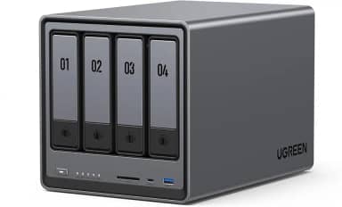 UGREEN NASync DXP4800 NAS de 4 baias para desktop, CPU Intel N100 Quad-core, 8GB DDR5 RAM, 32G eMMC, 2X 2,5GbE, 2X M.2 NVMe Slots, 4K HDMI, armazenamento conectado à rede (sem disco)