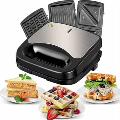 Maquina 3 Em 1 Waffle Grill Sanduicheiras 110v e 220v(110v)