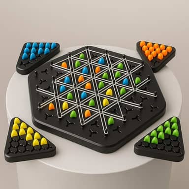 Jogos de Tabuleiro Estratégicos dos Triângulos| Desenvolve Raciocínio Lógico e Educativo | Ideal para Família Amigos e Crianças a partir de 5 anos (Modelo 1)