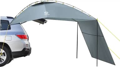 Coastrail Outdoor Toldo de carro com parede lateral, barraca traseira de carro, abrigo portátil de acampamento para barracas de acampamento, abrigo solar para prender ao caminhão, furgão, Jeep